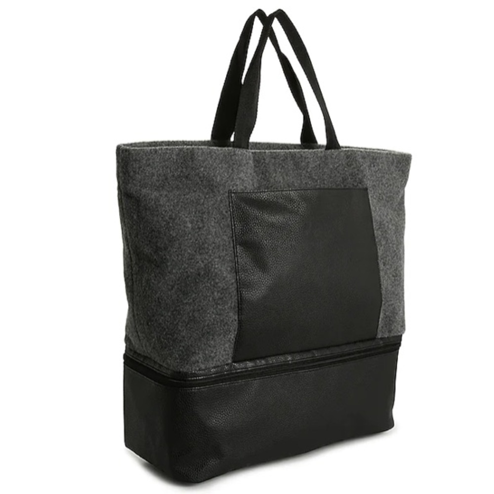 DSW Gray Over Shoulder Tote Bag (shoe compartment)
